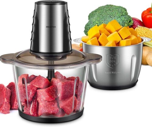Reemix Electric Food Processor with 2 Large Bowls