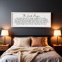 Our Father Prayer Bible Verse Framed Wall Art, 40''&times;15''