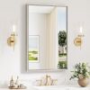 24 x 36 Inch Brushed Nickel Beveled Rectangle Framed Mirror