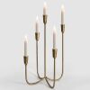 5-Candle Cast Iron Metal Candelabra 15"