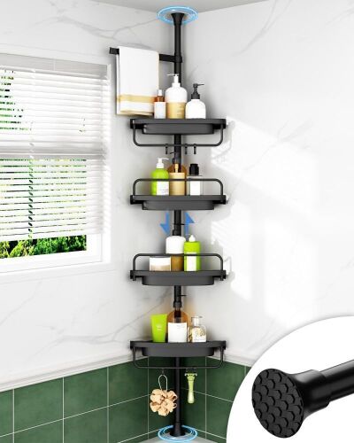 ALLZONE Corner Shower Caddy Tension Pole, 34 to 116 Inch