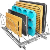 LYNK PROFESSIONAL Pull Out Cutting Board, Baking Pan, and Cookie Sheet Organizer for Cabinet