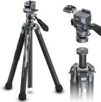 ULANZI F38 61.4" Lightweight Carbon Fiber Camera Tripod with Quick Release 1/4" Screw & Video Head, for Most Cameras/DSLR/Projector, Weight 2.38lbs, Maxload 22lbs