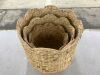 Scalloped 3PC Water Hyacinth Nesting Baskets - 3