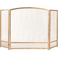 3-Panel Simple Steel Mesh Fireplace Screen w/ Worn Finish - 47.5x27.25in