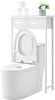 2-Tier Over The Toilet Storage with 2 Fabric Drawers, Freestanding Above The Toilet Storage Cabinet, Space Saver Metal Over Toilet Bathroom Organizer Shelf for Small Space