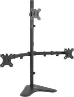 Triple LCD LED Computer Monitor Desk Stand, Free Standing Heavy Duty Fully Adjustable Mount for 3 Screens up to 30 inches