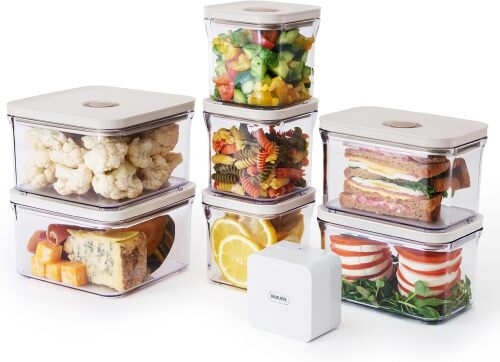 Premium Airtight Food Storage Container. Special Edition Mercury Color. 7pcs Container Set. Patented Double Silicone Lining, 100% Leak Proof, BPA-FREE