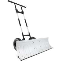 Galvanized Blade 2-Wheel Snow Pusher w/ Adjustable Handle - 36in