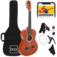 Beginner Acoustic Guitar Set w/ Case, Strap, Extra Strings - 38in
