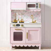 Pretend Play Cottage Kitchen Wooden Toy Set for Kids w/ 5 Accessories