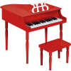 Kids Mini Wooden Grand Piano w/ Lid, Bench, Music Rack, Song Book, Stickers