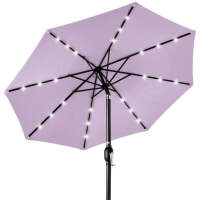 Solar LED Lighted Patio Umbrella w/ Tilt Adjustment, UV-Resistant - 10ft