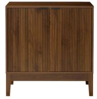 2-Door Reeded Storage Cabinet w/ Soft-Close Doors, Multipurpose Accent Furniture