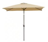 10 ft. Aluminum Outdoor Market Patio Umbrella with Push Button Tilt in Tan