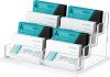Business Card Holder for Desk, Acrylic Business Card Holder Display, Multiple Business Card Holder for Office, Exhibition, Home, Restaurant 8 Slot 4 Tier
