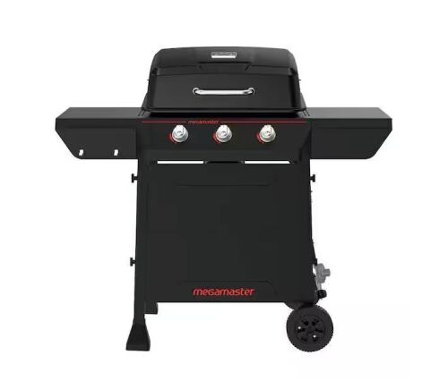Megamaster 3-Burner Propane Gas Grill in Black - Missing Hardware, Unused