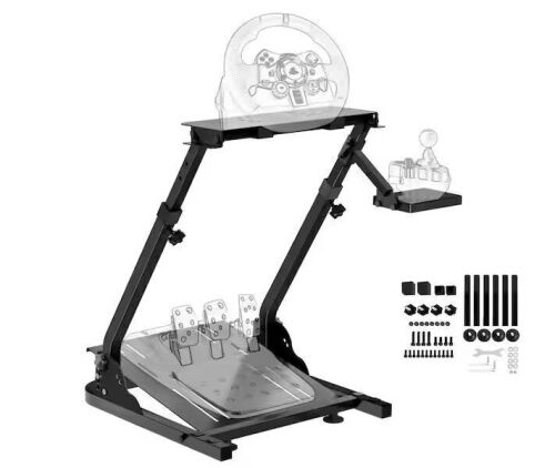 Race Simulator Cockpit for Logitech G25, G27, G29 Height Adjust Race Wheel Stand, Wheel and Pedals Not Included