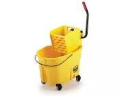 Rubbermaid Commercial Products WaveBrake 35 Qt. Plastic Mop Bucket with Wringer