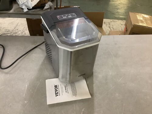 VEVOR Countertop Ice Maker, 9 Cubes Ready in 6 Mins, 26lbs in 24Hrs, Self-Cleaning