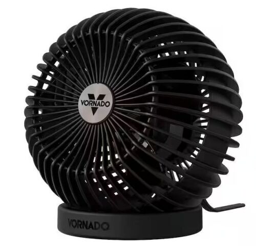 Vornado Sphere 6 in. 2 Fan Speeds Desk Fan in Black with Minimalist Design