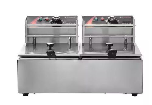 VEVOR 18.2 qt. Capacity Commercial Electric Deep Fryer, Removable Lid, Adjustable Thermostat