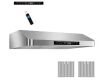 Tylza 29.5 in. 900 CFM Convertible Ducted Under Cabinet Range Hood in Stainless Steel with Baffle Filters two 3-Watt LEDs