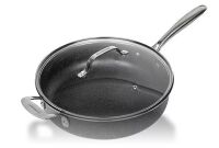 GRANITESTONE 5.5 Qt. Aluminum Ultra-Durable Non-Stick Diamond Infused Deep Saute Pan with Glass Lid and Helper Handle