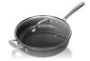 GRANITESTONE 5.5 Qt. Aluminum Ultra-Durable Non-Stick Diamond Infused Deep Saute Pan with Glass Lid and Helper Handle