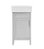 Home Decorators Collection Arvesen 18 in. Single Sink Compact Bath Vanity in Dove Gray with White Ceramic Top