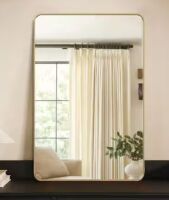LuxHomez 20 in. W x 30 in. H Gold Vanity Rectangle Wall Mirror Aluminum Alloy Frame