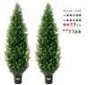 VEVOR Artificial Cedar Topiary Tree, 60 in. Tall with Pot, Set of 2
