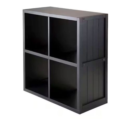 WINSOME WOOD Timothy 2x2 Grid Shelf in Black