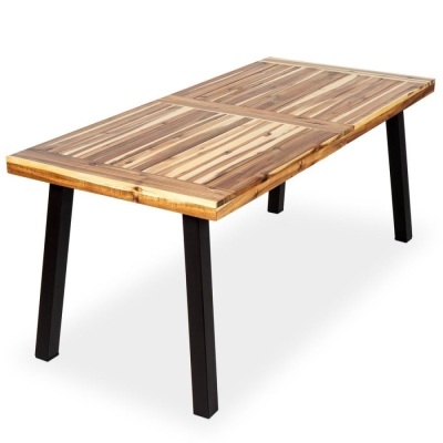 6-Person Indoor Outdoor Acacia Wood Dining Table 