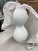RONDURE 15.8" Modern Ceramic Table Lamp, Fully Dimmable Modern Bedside Lamps for Bedroom, Living Room and Nightstand, White Translucent Ceramic Shade, Warm Ambient Lighting, Corded, Bulb Included - 2