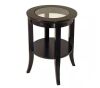 WINSOME WOOD Genoa Espresso Glass Top End Table