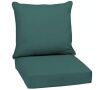 Lot of (2) ARDEN 24 in. x 24 in. Texture 2-Piece Deep Seating Outdoor Lounge Chair Cushion in Peacock Blue Green