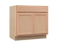 Hampton Bay Recessed Panel 36 in. W x 24 in. D x 34.5 in. H Assembled Base Kitchen Cabinet in Unfinished