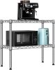 MZG 220 lbs 2 Tier Storage Rack Metal Wire Shelving Unit, Storage Standing Household Shelf Organizer for Laundry Bathroom Kitchen Pantry Closet Garage Utility Room, Chrome