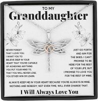 OC9 Gifts Granddaughter Necklace Gift from Grandma or Grandpa with Message Card and Gift Box for Birthday, Graduation and Christmas