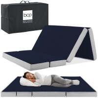 4in Portable Mattress Topper, Tri-Fold Mattress Pad - Midnight Blue