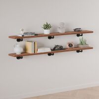 IEO Industrial Pipe Floating Shelves, 72", 2 Pack