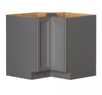 PELHAM & WHITE Keyport Shaker 36 in. W x 36 in. D x 34.5 in. H Plywood Ready To Assemble Lazy Susan Corner Kitchen Cabinet in Charcoal