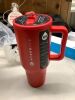 HydroJug Traveler - 40 oz Water Bottle with Handle & Flip Straw - Fits in Cup Holder, Leak Resistant Tumbler-Reusable Insulated Stainless Steel & Rubber Base - Gifts for Women & Men, Alumni Red - 2