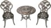 Oakland Living 3-Piece Rose Bistro Set with 23.5-Inch Cast aluminum Top Table. Appears New