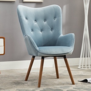 Roundhill Furniture Doarnin Contemporary Silky Velvet Tufted Button Back Accent Chair. Appears New