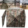 HUNTSEN Hunting Blind 360 Degree See Through Ground Blind 2-3 Person - Portable Pop Up Deer Blind with Full Open Door - Camouflage Ground Blind for Deer & Turkey Hunting
