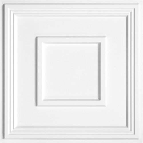 STICKGOO PVC Ceiling Tiles, 2'x2' Glue Up Ceiling Panel White to Prevent Breakage Cover 48 Sq. Ft, Pack of 12 Tiles