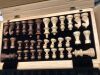 A&A 15 inch Foldable Wooden Magnetic Chess Set w/ 3 inch King Height Staunton Chess Pieces - Pine Box w/Walnut & Maple Inlay - 2
