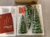 Set of 3 Pre-Lit Ceramic Tabletop Christmas Trees - 3
